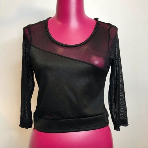Rolla Costa Mesh Sheer Lycra Crop Top sz M - Picture 3 of 4